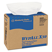 WypAll X50 Cloths, Pop-Up Box, White, 6 Boxes/carton (39300)