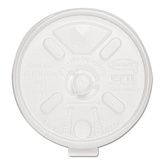 Dart Lift n' Lock Plastic Hot Cup Lids, With Straw Slot, Fits 10 oz to 14 oz Hot Cups, Translucent, 100/Sleeve, 10 Sleeves/Carton (12FTLS)