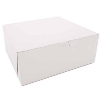 SCT White One-Piece Non-Window Bakery Boxes, 10 x 10 x 4, White, Paper, 100/Carton (0973)