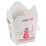 GW Microwavable Food Box, Paperboard, Red/white, 16oz, Pagoda Print, 450/ct (16FPP)