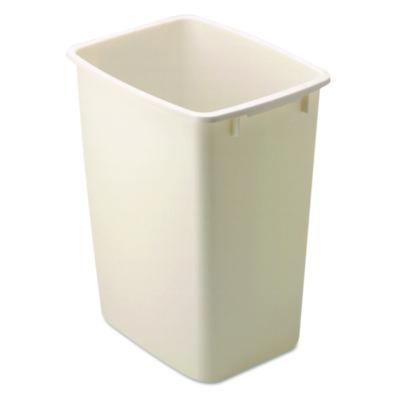 Rubbermaid Open-Top Wastebasket, 9 gal, Plastic, Bisque, 6/Carton (2806BISCT)