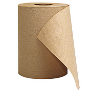 GEN Hardwound Roll Towels, 1-Ply, 8" x 300 ft, Natural, 12 Rolls/Carton (1804)