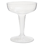 WNA Comet Plastic Champagne Glasses, 4 oz, Clear, Two-Piece Construction, 25/Pack, 20 Packs/Carton (SW4)