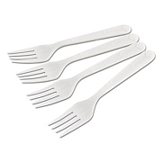 GEN WRAPPED CUTLERY, FORKS, HEAVYWEIGHT, POLYPROPYLENE, WHITE, 1,000/CARTON (GENHYWIWF)