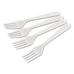 GEN WRAPPED CUTLERY, FORKS, HEAVYWEIGHT, POLYPROPYLENE, WHITE, 1,000/CARTON (GENHYWIWF)