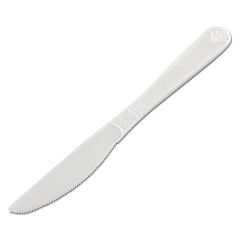 GEN Heavyweight Cutlery, Knives, Polypropylene, White, 1000/Carton (GENHYWKN)
