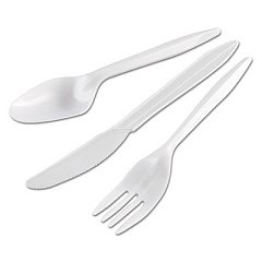 GEN Wrapped Cutlery Kit, Fork/Knife/Spoon, Mediumweight Plastic, 250/Carton (GENCOMBOKIT)