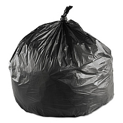 Inteplast Group HIGH-DENSITY INTERLEAVED COMMERCIAL CAN LINERS, 45 GAL, 17 MICRONS, 40" X 48", BLACK, 250/CARTON (S404817K)