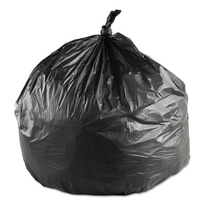 Inteplast Group HIGH-DENSITY INTERLEAVED COMMERCIAL CAN LINERS, 45 GAL, 17 MICRONS, 40" X 48", BLACK, 250/CARTON (S404817K)