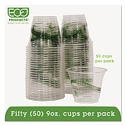 Eco-Products GreenStripe Renewable and Compostable Cold Cups Convenience Pack, 9 oz, Clear, 50/Pack (EPCC9SGSPK)