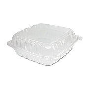 Dart ClearSeal Hinged-Lid Plastic Containers, 9.3 x 8.8 x 3, Clear, Plastic, 100/Bag, 2 Bags/Carton (C95PST1)
