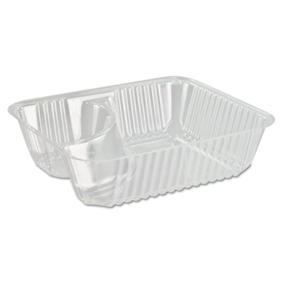 Dart ClearPac Small Nacho Tray, 2 Compartments, 5 x 6 x 1.5, Clear, Plastic, 125/Bag, 4 Bags/Carton (C56NT2)