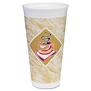 Dart Cafe G Foam Hot/Cold Cups, 20 oz, Brown/Red/White, 500/Carton (20X16G)