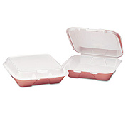Genpak Snap-It Foam Hinged Container, Small, 1-Comp, White, 8-7/16x7-5/8x2-3/8, 100/bag (SN220)