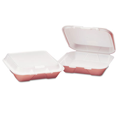 Genpak Snap-It Foam Hinged Container, Small, 1-Comp, White, 8-7/16x7-5/8x2-3/8, 100/bag (SN220)