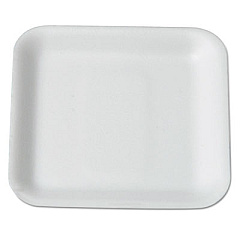 Genpak SUPERMARKET TRAY, 5.25 X 5.25 X 0.5, WHITE, 125/BAG, 8 BAGS/CARTON (1SWH)