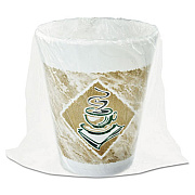Dart Caf G Foam Hot/Cold Cups, 8 oz, Brown/Green/White, Individually Wrapped, 45/Sleeve, 20 Sleeves/Carton (8X8GWRAP)
