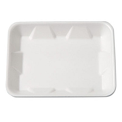 Genpak SUPERMARKET TRAY, 7.25 X 9.25 X 1.13, WHITE, 125/BAG, 4 BAGS/CARTON (4DWH)