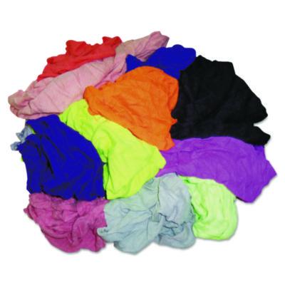 HOSPECO New Colored Knit Polo T-Shirt Rags, Assorted Colors, 10 Pounds/Carton (24510)