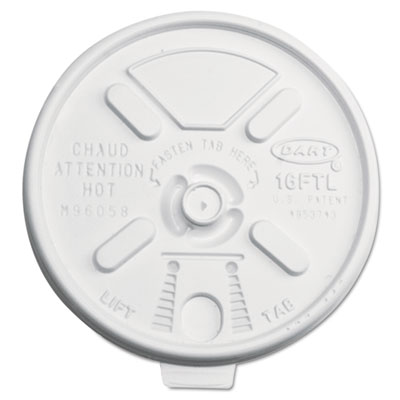 Dart Lift n' Lock Plastic Hot Cup Lids, Fits 12 oz to 24 oz Cups, Translucent, 1,000/Carton (16FTL)