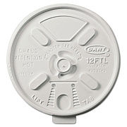 Dart Lift n' Lock Plastic Hot Cup Lids, Fits 10 oz to 14 oz Cups, White, 1,000/Carton (12FTL)
