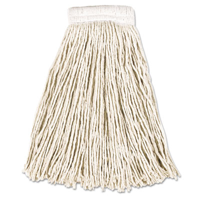 Rubbermaid Commercial Economy Cotton Mop Heads, Cut-End, White, 16 oz, 5-In White Headband (V156)