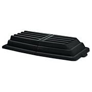 Rubbermaid Commercial Hinged Dome Tilt Truck Lid, 31.75w x 61d x 8.75h, Black (1028BLA)
