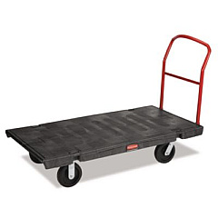 Rubbermaid Commercial Platform Truck with 8" TPR Casters, 2,000 lb Capacity, 30 x 60 x 7, Black (4466BLA)