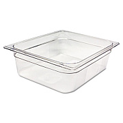 Rubbermaid Commercial COLD FOOD PANS, 1/2-SIZE, 7.88 QT, 10.38 X 12.8 X 4, CLEAR (124PCLE)