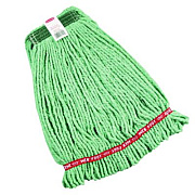 Rubbermaid Commercial Web Foot Wet Mop Heads, Shrinkless, Cotton/Synthetic, Medium, Green (A212GRE)