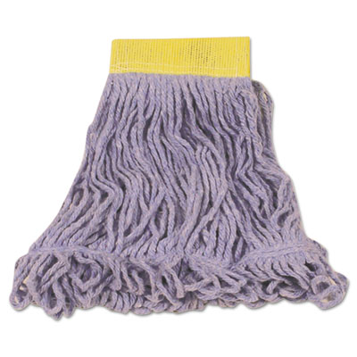 Rubbermaid Commercial Super Stitch Looped-End Wet Mop Head, Cotton/synthetic, Small Size, Blue (D251BLU)