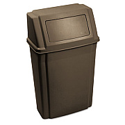 Rubbermaid Commercial Slim Jim Wall-Mounted Container, Rectangular, Plastic, 15 Gal, Brown (7822BRO)