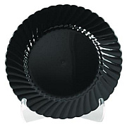 WNA Classicware Plastic Plates, 9" dia, Black, 10/Pack, 18 Packs/Carton (CW9180BK)