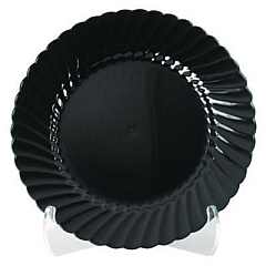 WNA Classicware Plastic Plates, 9" dia, Black, 10/Pack, 18 Packs/Carton (CW9180BK)