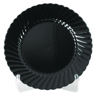 WNA Classicware Plastic Plates, 9" dia, Black, 10/Pack, 18 Packs/Carton (CW9180BK)
