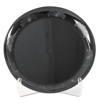 WNA Designerware Plastic Dinnerware, Plates, 10.25" dia, Black, 10/Pack, 18 Packs/Carton (DWP10144BK)