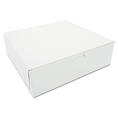 SCT White One-Piece Non-Window Bakery Boxes, 10 x 10 x 3, White, Paper, 200/Carton (0971)
