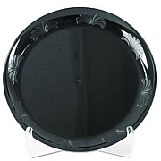 WNA Designerware Plastic Plates, 9" dia, Black, 10/Pack, 18 Packs/Carton (DWP9180BK)