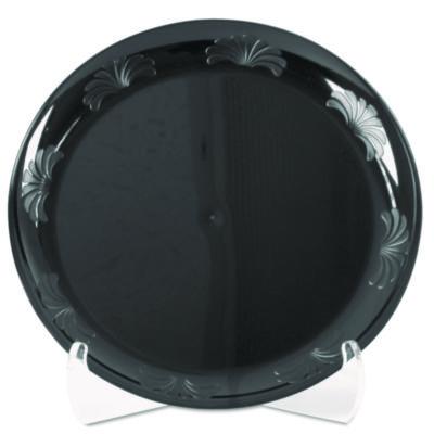 WNA Designerware Plastic Plates, 9" dia, Black, 10/Pack, 18 Packs/Carton (DWP9180BK)
