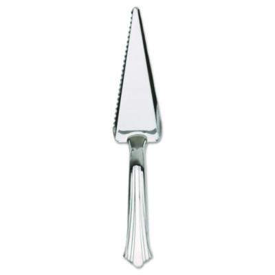 WNA Reflections Heavyweight Plastic Cake Cutter, Silver, 40/Carton (RFCTR)
