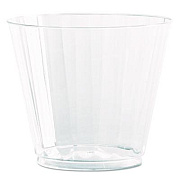 WNA Classic Crystal Plastic Tumblers, 9 oz, Clear, Fluted, Squat, 20/Pack, 12 Packs/Carton (CC9240)