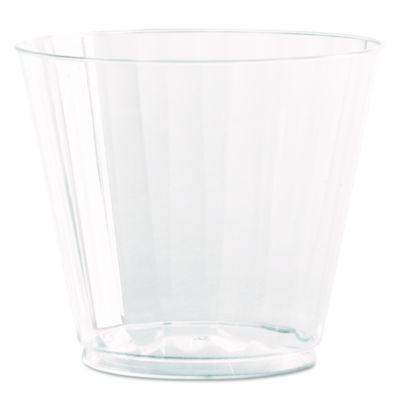 WNA Classic Crystal Plastic Tumblers, 9 oz, Clear, Fluted, Squat, 20/Pack, 12 Packs/Carton (CC9240)