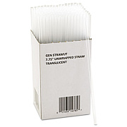 GEN Unwrapped Jumbo Straws, 7.75", Plastic, Translucent, 225/Pack, 50 Packs/Carton (GENSTRAWUT)