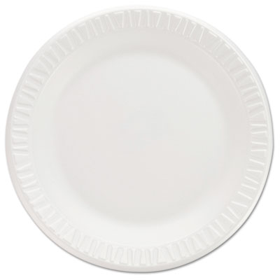 Dart Non-Laminated Foam Dinnerware, Plates, 7" dia, White, 125/Pack, 8 Packs/Carton (7PWCR)