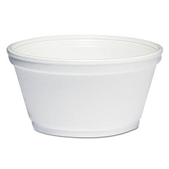 Dart Foam Container, Extra Squat, 8 oz, White, 1,000/Carton (8SJ20)