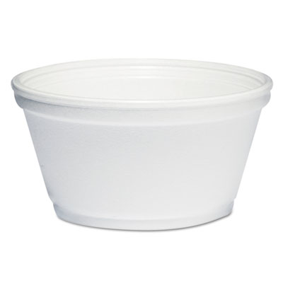 Dart Foam Container, Extra Squat, 8 oz, White, 1,000/Carton (8SJ20)
