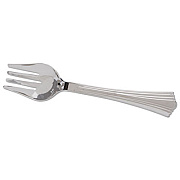 WNA Heavyweight Plastic Serving Forks, Reflections, 10", Silver, 60/Carton (RFVFK10)