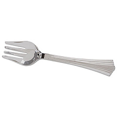 WNA Heavyweight Plastic Serving Forks, Reflections, 10", Silver, 60/Carton (RFVFK10)