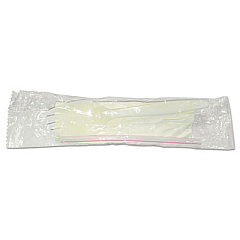 GEN Wrapped Cutlery Kit, 5.25", Spork/Straw/Napkin, White, 1,000/Carton (GENSCHOOLKIT)