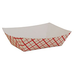 SCT Paper Food Baskets, 0.5 lb Capacity, 4.58 x 3.2 x 1.25, Red/White, Paper, 1,000/Carton (0409)